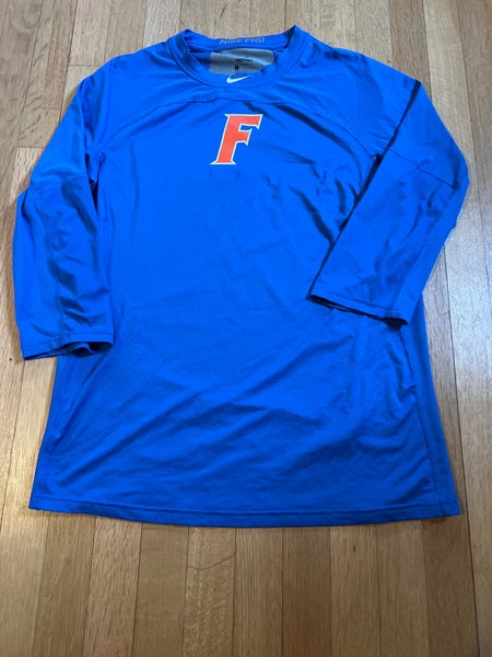 Large Florida Gators Baseball NikePro Practice Shirt (3/4 length sleeves) - Team Issued