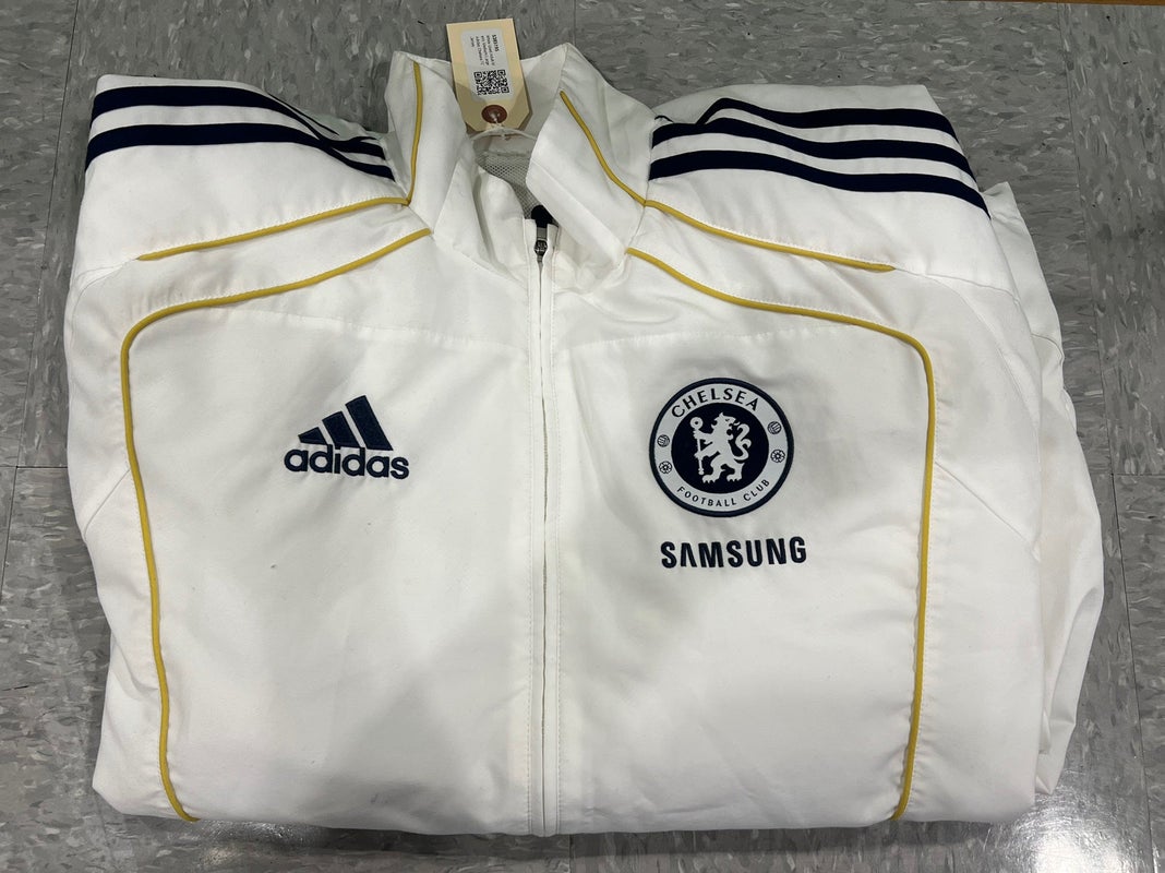 White Used Adult Men's Medium/Large Adidas Chelsea FC Jersey