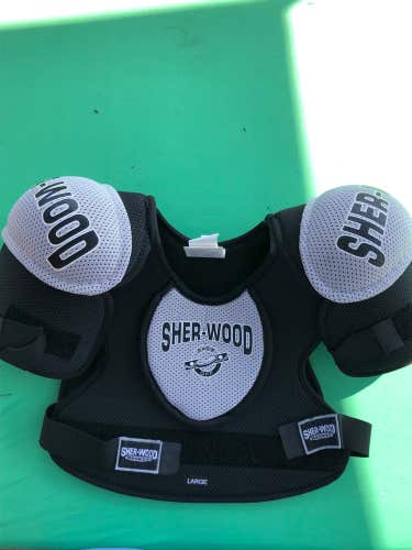 Used Junior Large Sher-Wood Shoulder Pads