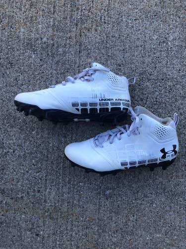 White Adult Used Men's Men's 7.5 (W 8.5) Molded Under Armour Cleat Height Footwear