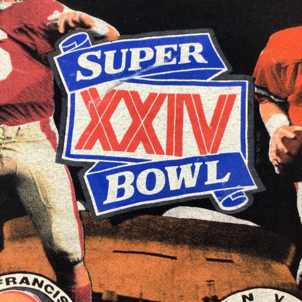 80s 49ers vs Broncos Super Bowl XXIV NFL Sweatshirt Extra Large