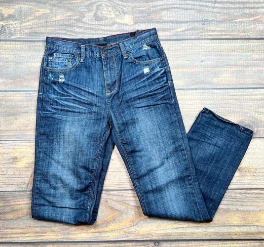 Buffalo David Bitton Evan Slim Straight Denim Jeans Dark Wash Youth Boys Size 18