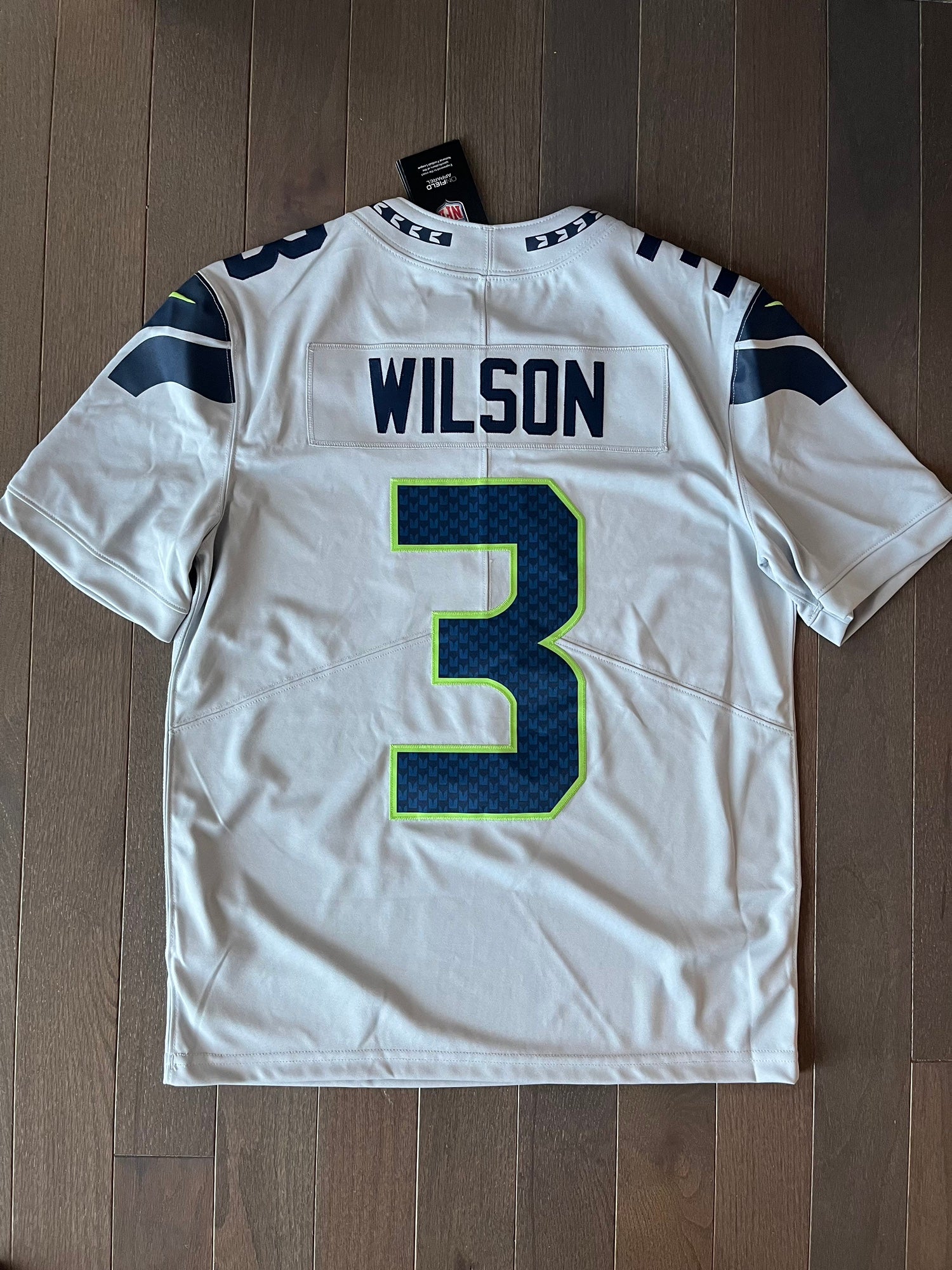 2016-21 SEATTLE SEAHAWKS WILSON #3 NIKE GAME JERSEY (HOME) L - W