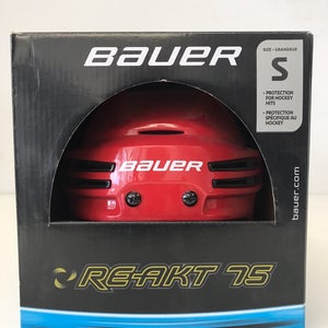 Bauer Re-Akt 75 Helmet Red With Black Vents Size Small