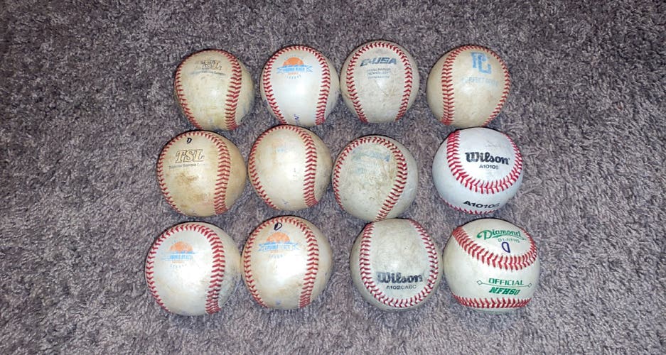 Used  12 Pack (1 Dozen) Baseballs