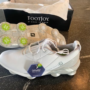 FootJoy Tour Alpha Mens Golf Shoes White/Lime 10.5 Medium (D) New