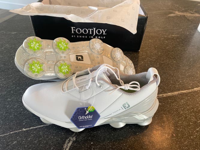 FootJoy Tour Alpha Mens Golf Shoes White/Lime 10.5 Medium (D) New