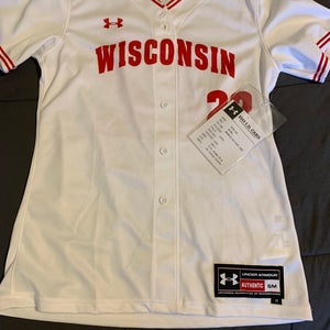White New Small Under Armour Jersey Wisconsin