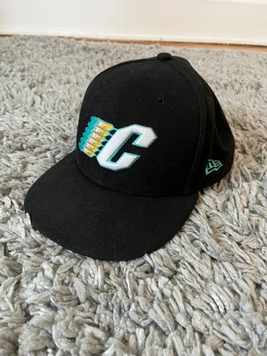 Six Nations Chiefs Black Used Men's 7 1/4 New Era Hat