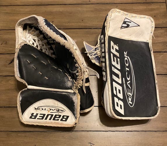 Used Bauer Reactor 5 Glove & Blocker Set