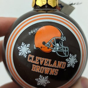 Vintage Cleveland Browns NFL Christmas Glass Ball Ornament Forever Collectibles