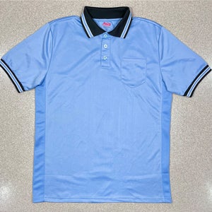 Large Carolina Blue Adams USA Smitty Short Sleeve Umpire Shirt Sized for Chest Protector