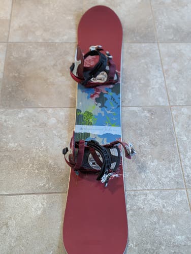Used Women's Burton Feather 150cm Snowboard with Ride Bindings