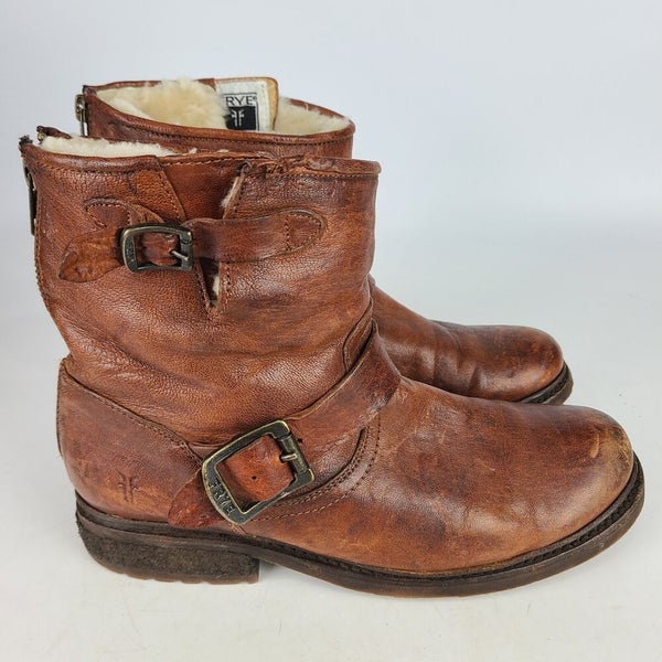 Frye valerie belted hot sale tall shearling