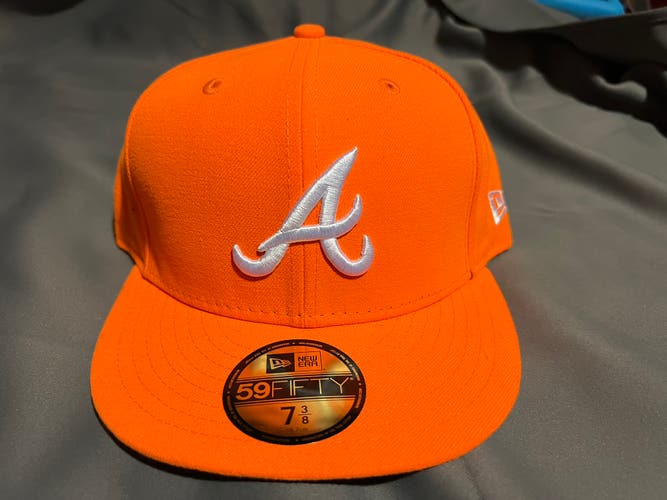 Atlanta Braves 7 3/8 59fifty neon orange fitted
