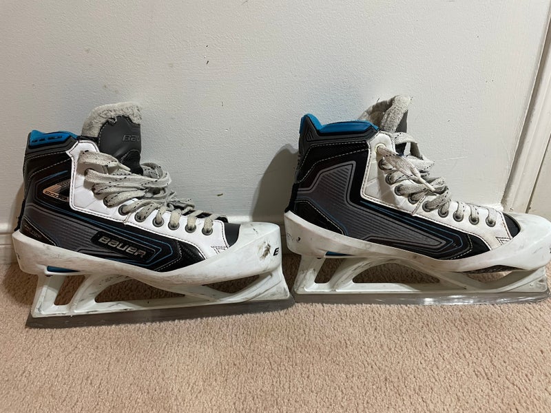 Used Bauer Regular Width Size 10 Reactor 9000 Hockey Goalie Skates