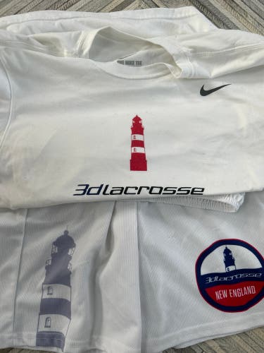 *BUNDLE* White 3D NE lacrosse shirt and shorts