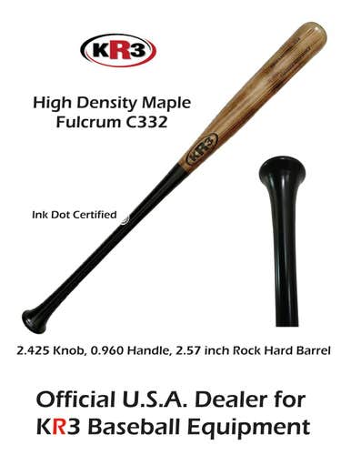 New 2023 KR3 FULCRUM M332 33 inch Maple Wood Bat (-3) 30.5 oz