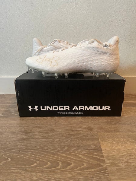 Under Armour Blur Smoke MC White/Gold Football Cleats Size 10 3024015-105