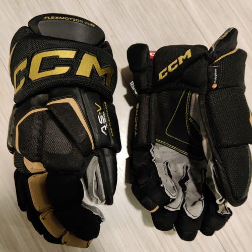 CCM Tacks AS-V Pro Gloves 13" Black Gold Colorway