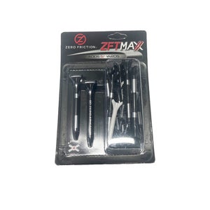 NEW Zero Friction ZFT Max 4-Prong 2 3/4" Black/Silver (1 Pack) 24 Golf Tees