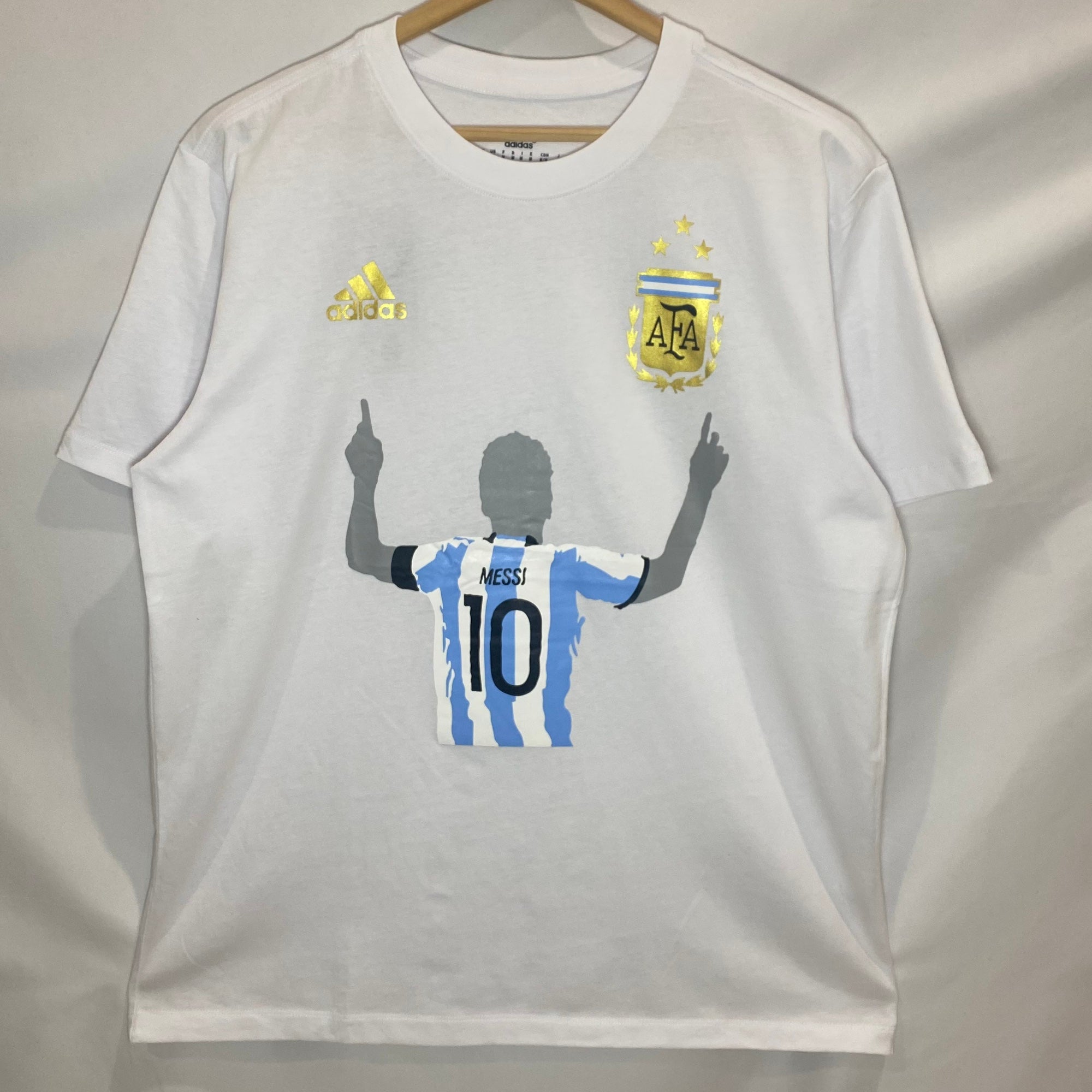 Vintage Adidas Argentina MESSI 10 Jersey T-shirt Authentic 