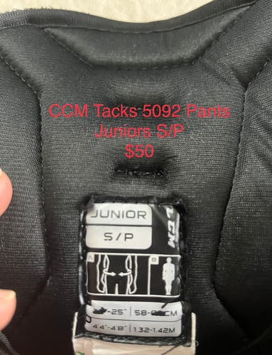 Junior Used Small CCM Tacks 5092 Hockey Pants