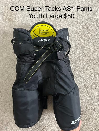 Youth Used Large CCM Super Tacks AS1 Hockey Pants