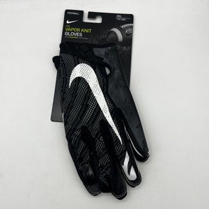 Nike CJ9270-091 vapor knit Mens Sz large Football skill Gloves black/White