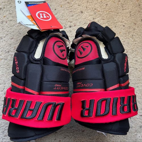New Warrior Covert Pro Gloves 14" Pro Stock Black/Red with tags