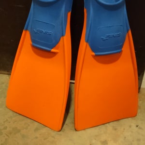 Used Fins - Finis Swim Fins Junior Size 11-1 (XXS) Blue/orange  EUC