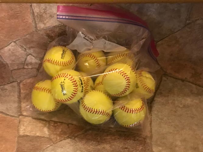 New 1 Dozen Softball Excellence ZIP Balls - small softballs for hitting practice