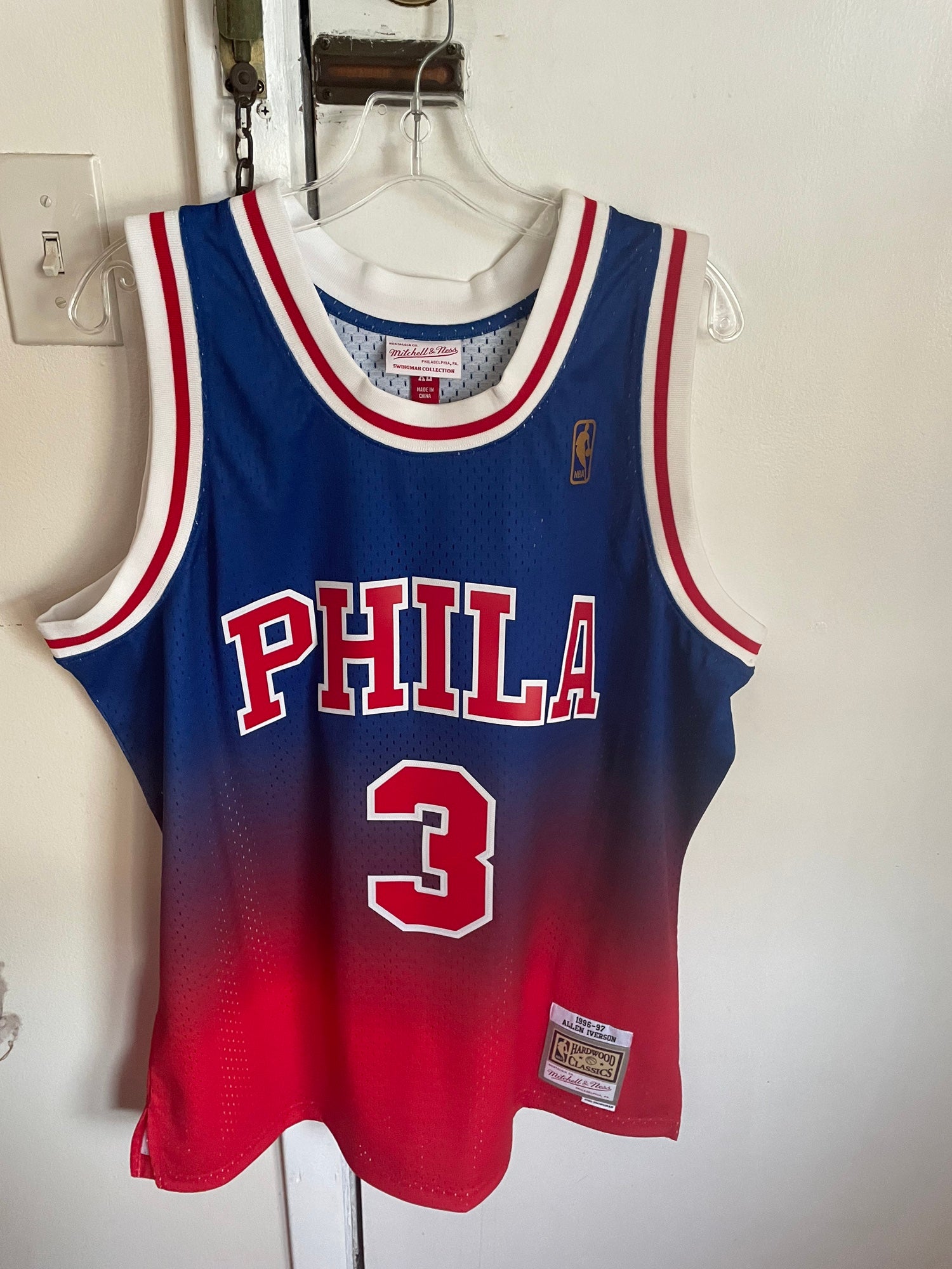 Mitchell & Ness Philadelphia 76ers Sixers Allen Iverson 3 Tank Top Red Size  4XLB