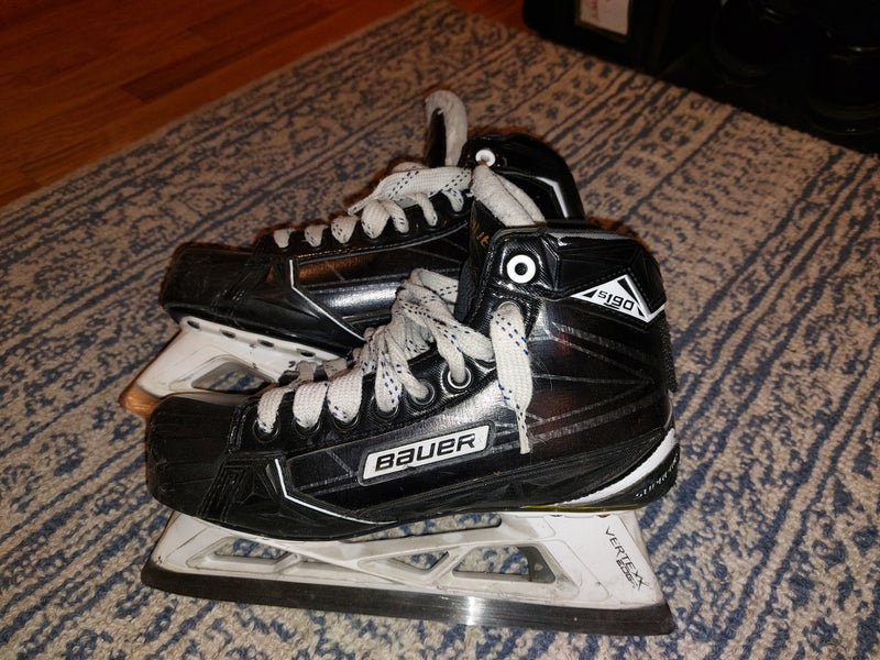 Junior Used Bauer Supreme S190 Hockey Goalie Skates Regular Width Size 5.5