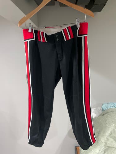 Black Used Size 32 Boombah Game Pants