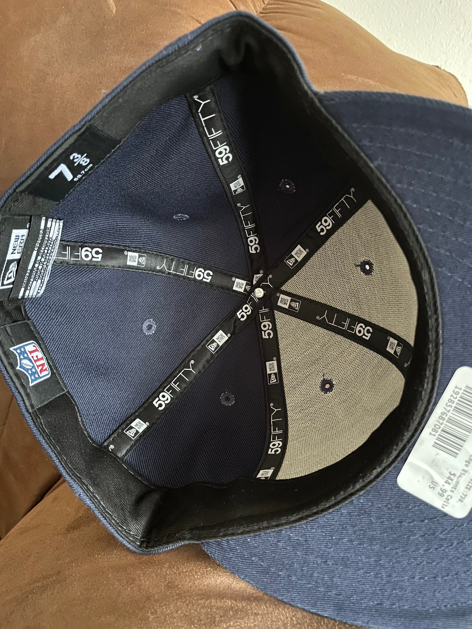 Houston Texans New Era 59FIFTY Fitted Hat Unisex Navy/Black used 7-1/2 7-3/8