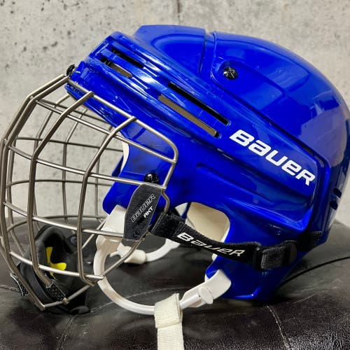 Bauer 4500 Pro Stock Helmet XL w/ Re-Akt Cage Blues Retro