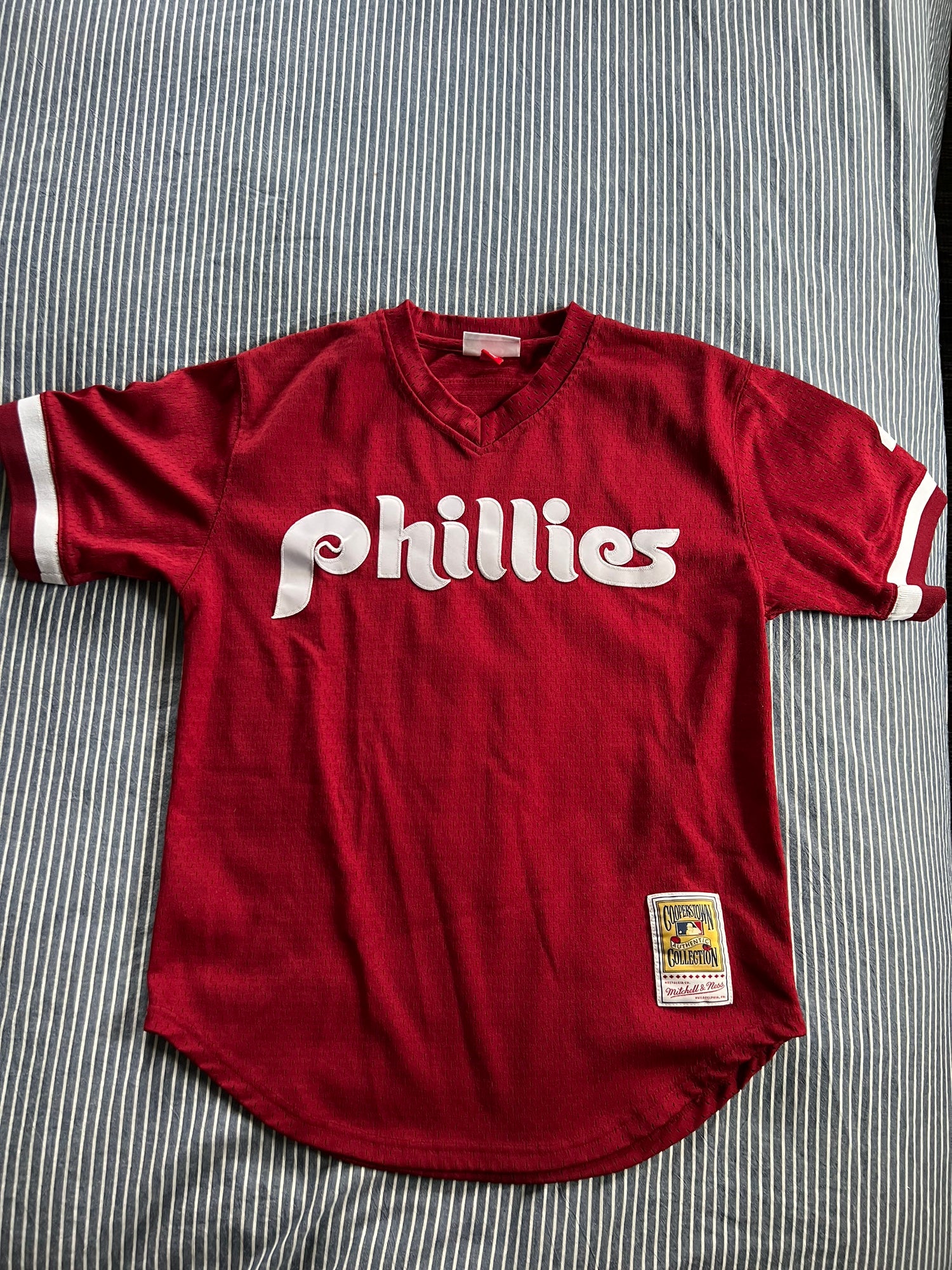 Shop Red Mens Mitchell & Ness MLB Authentic BP Jersey Phillies Lenny Dykstra
