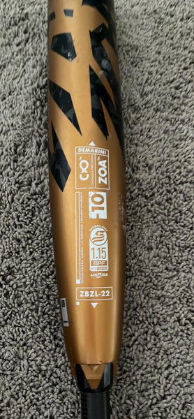Used USSSA Certified 2022 DeMarini Composite Zoa Bat (-10) 21 oz 31"