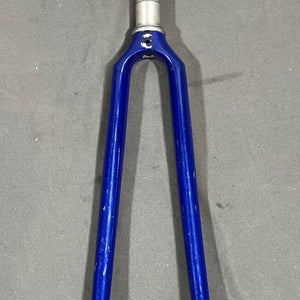 Vintage 1990s Trek(?) Blue CrMo 700C Road Fork 210mm 1" Threadless Steerer Tube