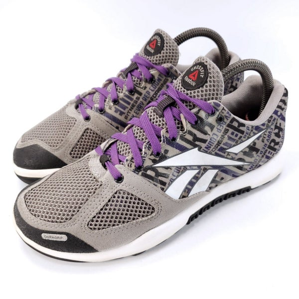 Reebok Crossfit Nano 2 Athletic Running Shoe Womens 7.5 V48994 Gray Purple SidelineSwap