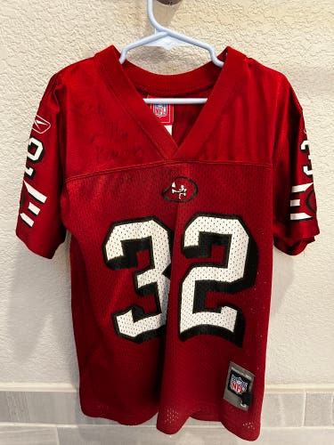 Autographed- San Francisco 49ers Barlow #32 Youth jersey