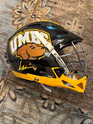 UMBC game worn used team helmet. Pro 7