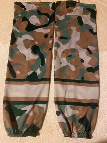 Military Camouflage Themed Adult Hockey Socks, Size Adult 31"