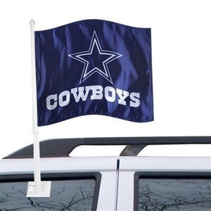 NFL Dallas Cowboys Logo Over Name on Blue Window Car Flag by Fremont Die