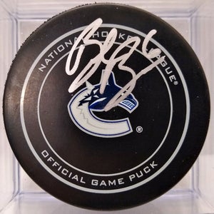 BROCK BOESER Vancouver Canucks AUTOGRAPHED Hockey NHL Game Puck Signed 100 Year