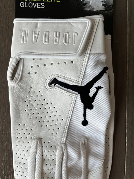 Adult Nike Jordan Force Elite Baseball Batting Gloves White PGB690