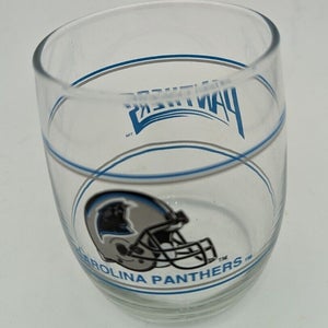 Vintage 1990's Carolina Panthers NFL Logo Tumbler Glass 3.75” EUC Rocks Bar