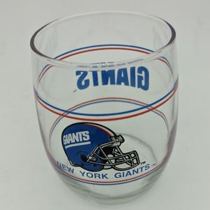 Vintage 1990's New York Giants NFL Logo Tumbler Glass 3.75” EUC Rocks Bar