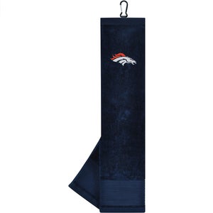 NEW Team Effort Denver Broncos Face/Club Tri-Fold Embroidered Golf Towel